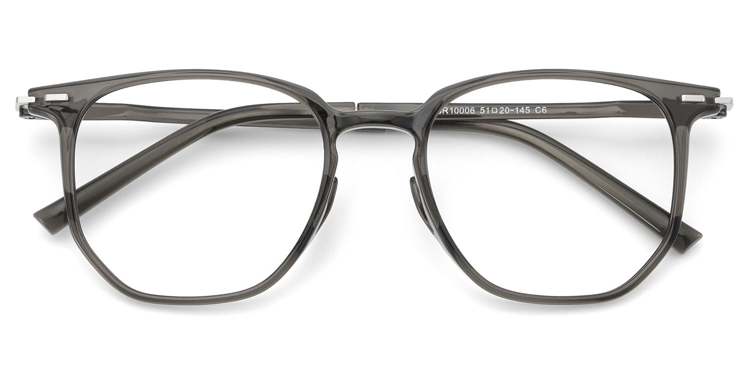Geometric Gray Eyeglasses- Isla TR90 Frame Glasses1