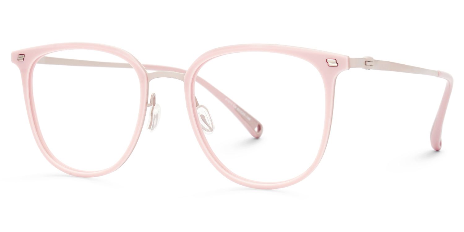 Gilliane Round Pink Glasses Thin Frame | ZEELOOL Canada1