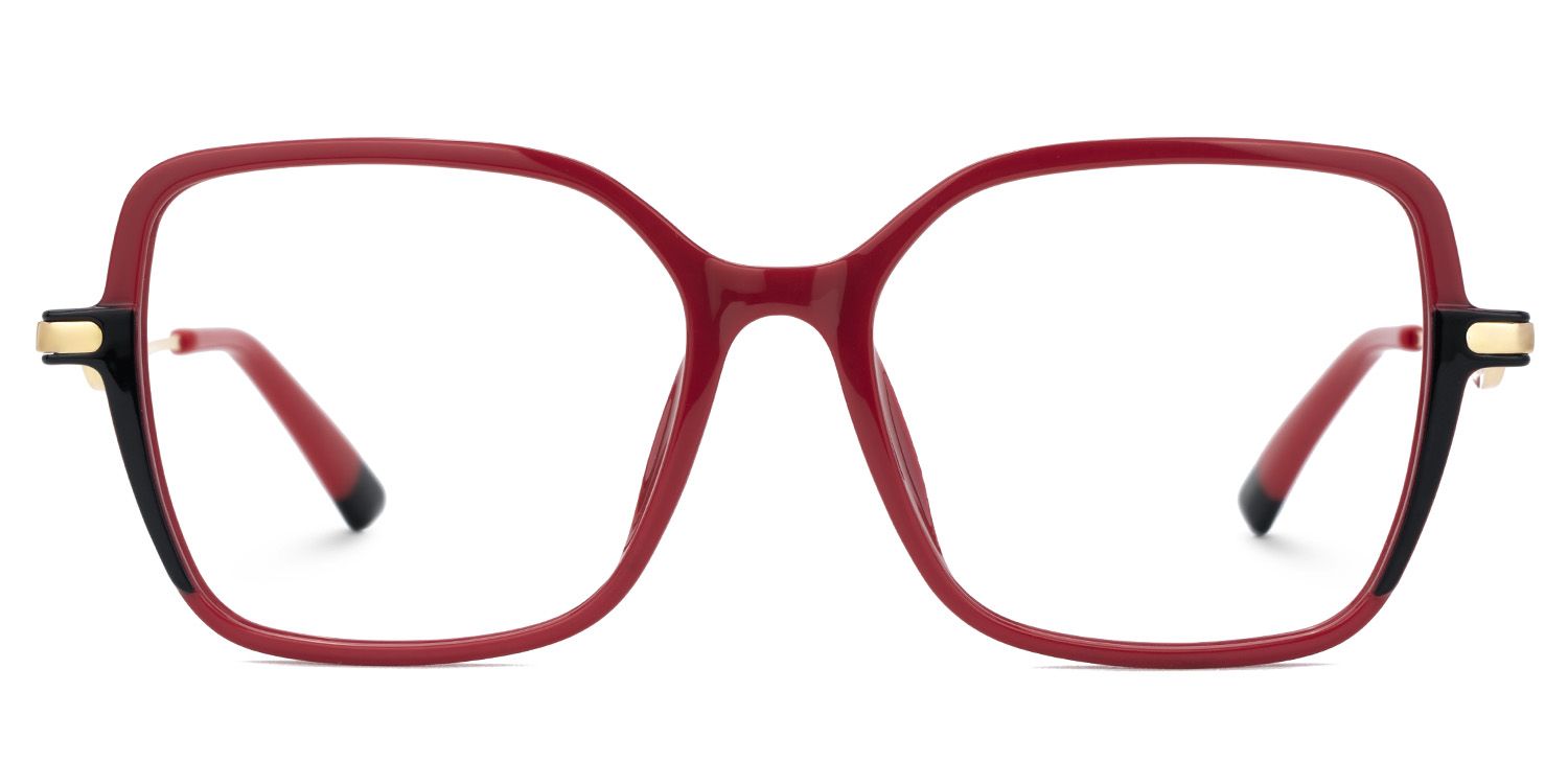 Rendon Thin Clear Red Glasses in Square Design | ZEELOOL Canada0