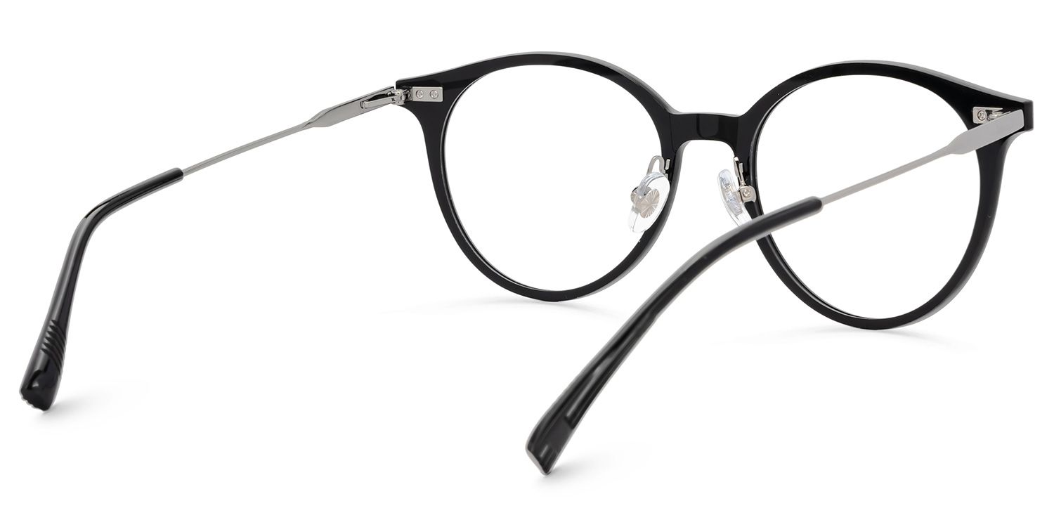 Black Round Narelle Eyeglasses with Full-Frame | ZEELOOL Canada3