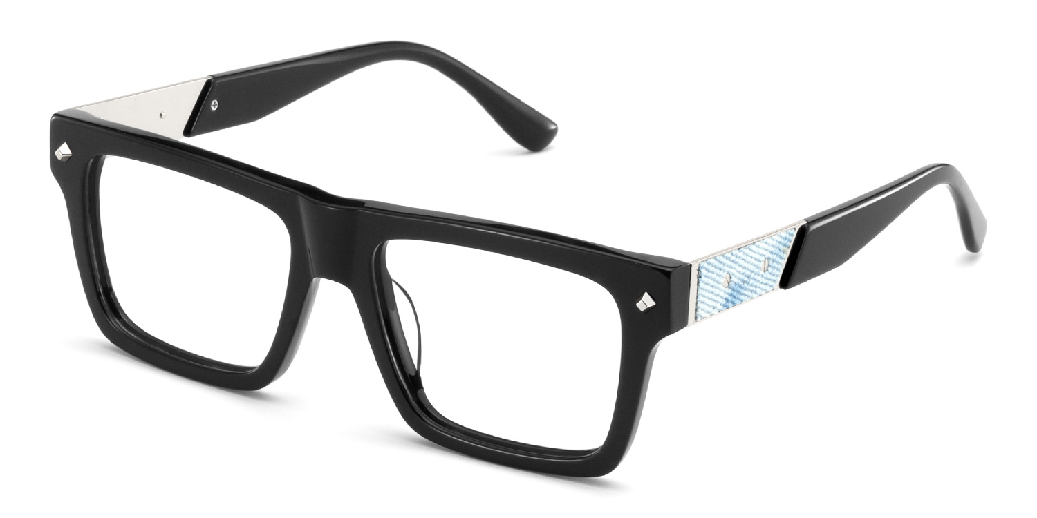 Trent Eyeglasses in Rectangle Black Frame | ZEELOOL Canada3