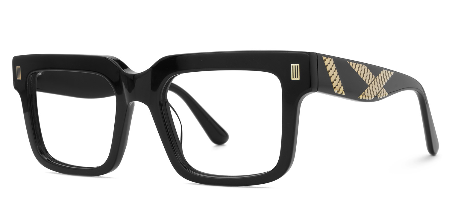 Thomason Rectangle Black Frame For Men | ZEELOOL Canada2