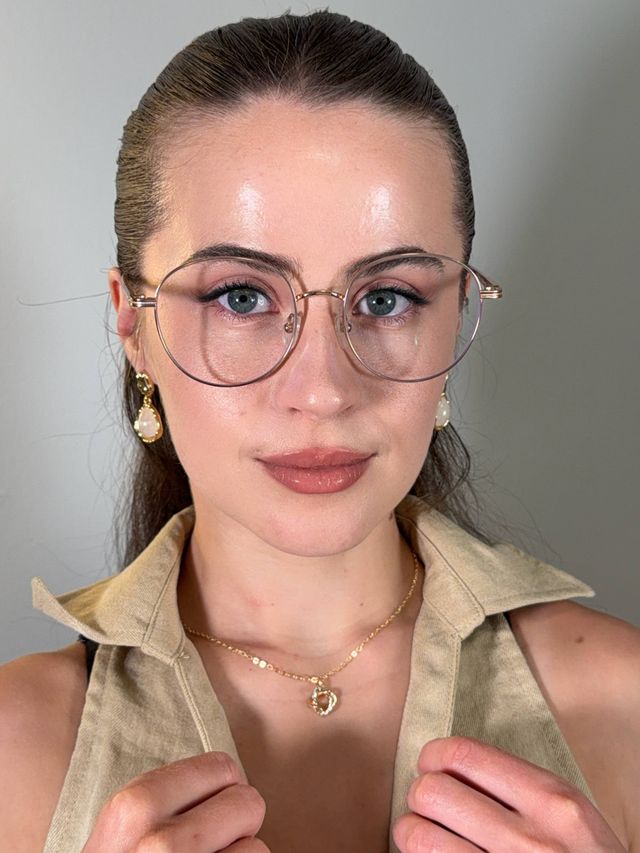 Celena Round Rose-Gold Glasses hover