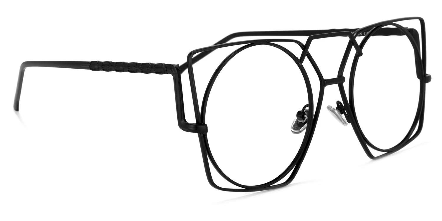 Evette Geometric Black Glasses | ZEELOOL Canada2