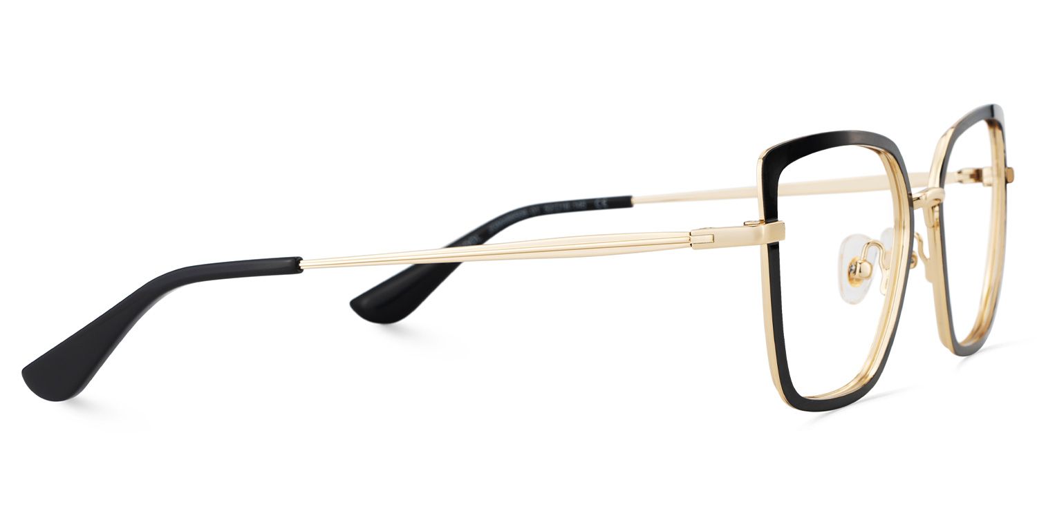 Square Black Eyeglasses- Max Metal Frame Glasses4