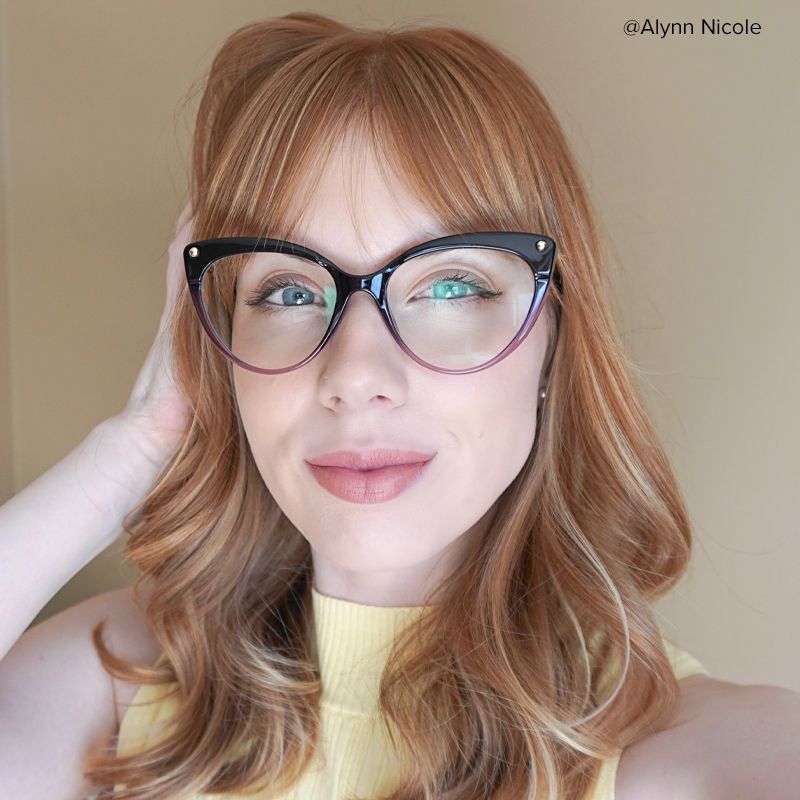 Alivia Cat Eye Purple Gradient Frame Glasses | ZEELOOL Canada5