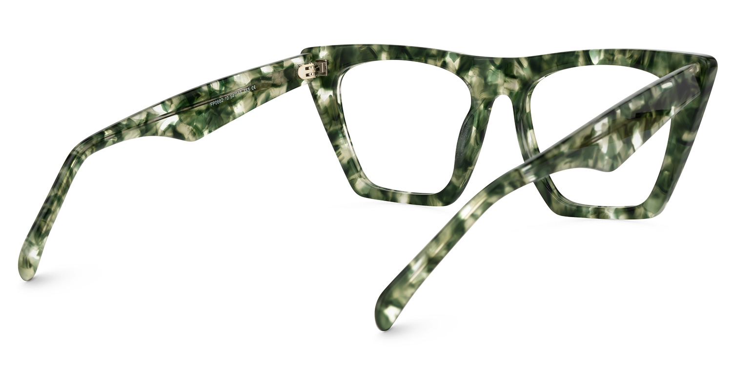 Cecile Cat Eye Green-Floral Glasses | ZEELOOL Canada3