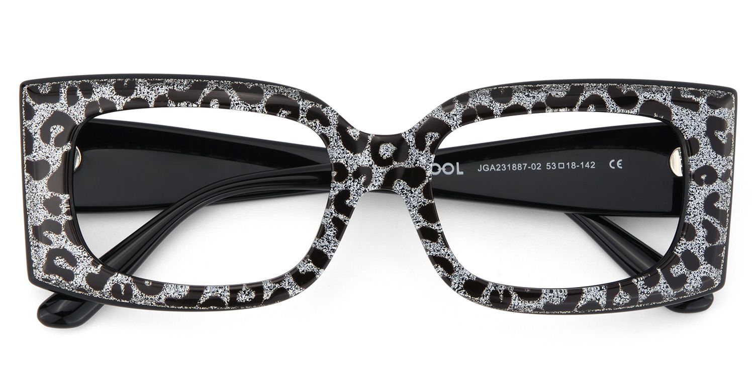 Orduno Rectangle Gray Leopard Glasses