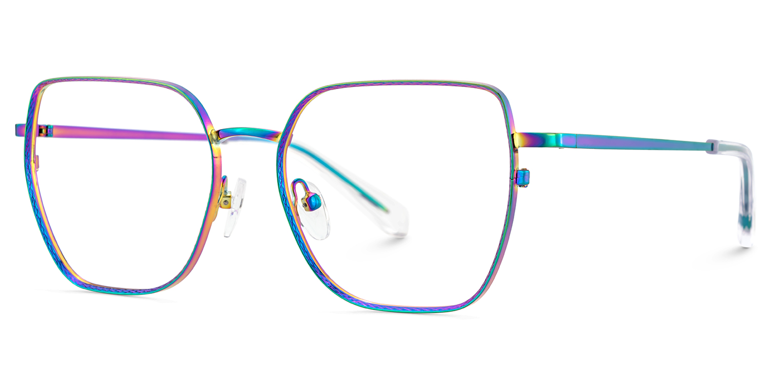 Fife Iridescent Full Frame Metal Prescription Glasses3