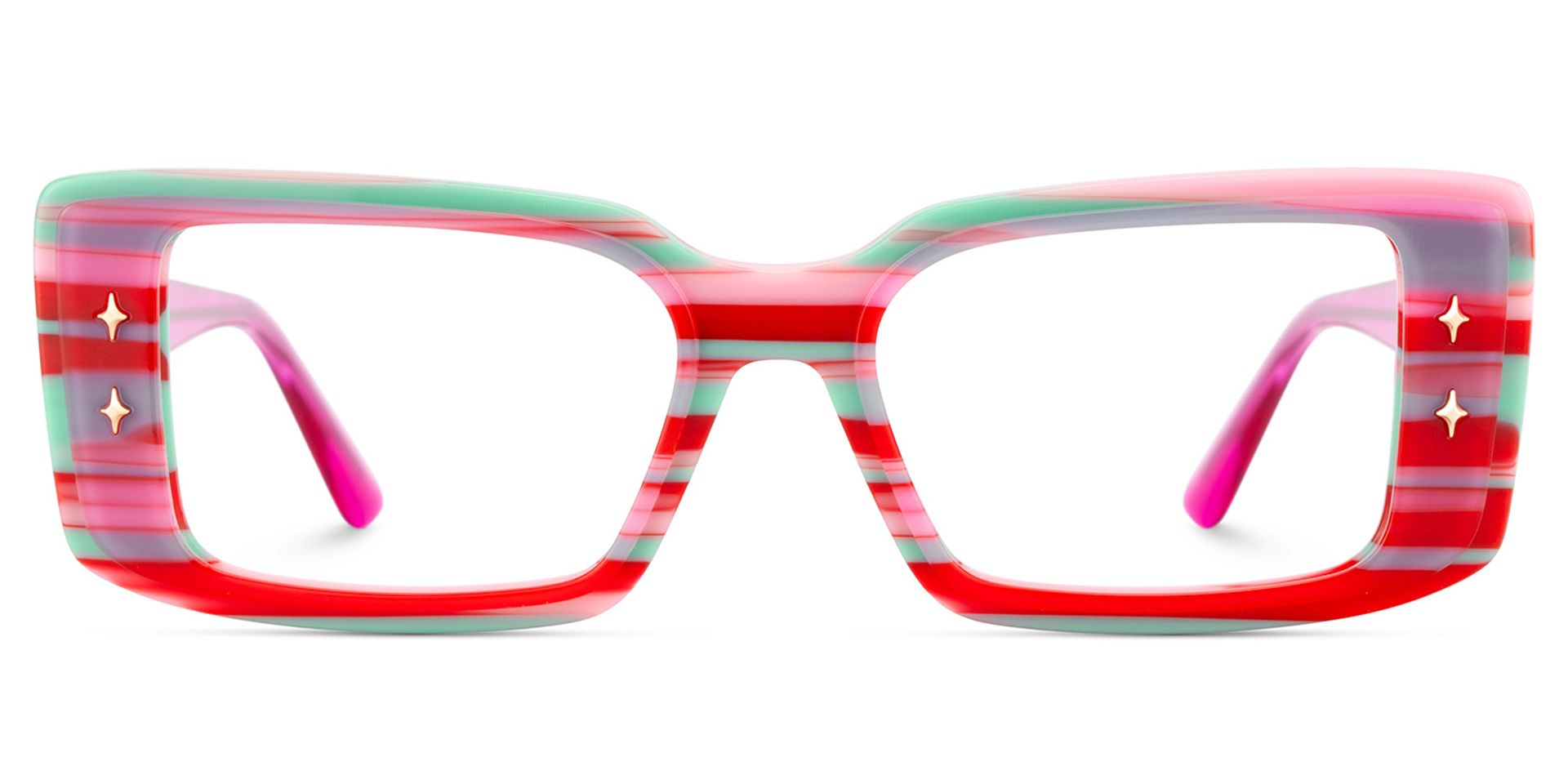 Women's Rectangle Eyeglasses Frames With Red and Green Color1