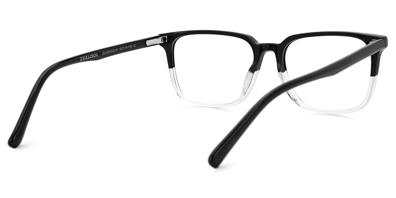 Barnhill Acetate Square Black-Crystal Frame Glasses | ZEELOOL Canada3