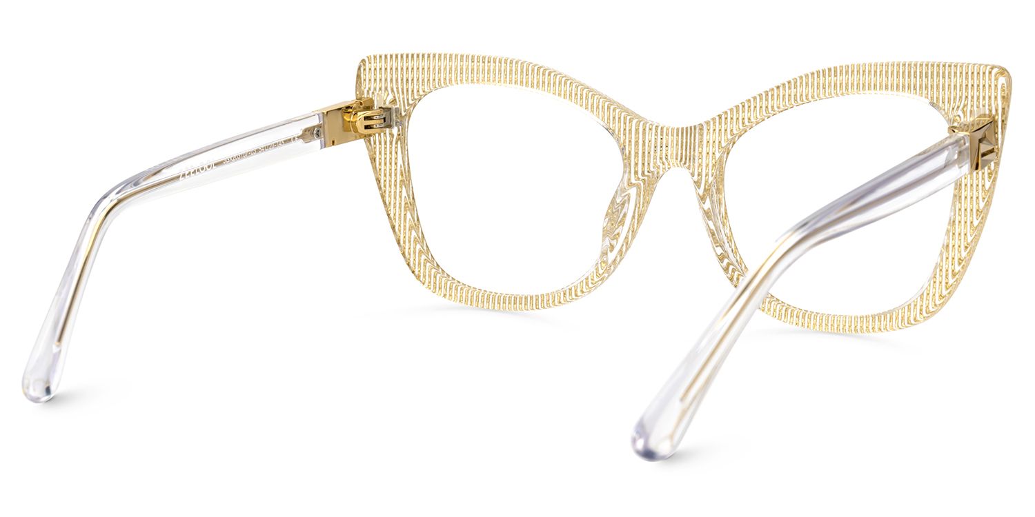 Yellow Gold Full rim Cateye Eyeglasses -Vela on Sale | ZEELOOL Canada3