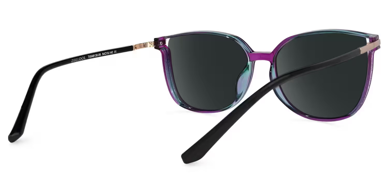 Rodz Square Purple Frame Sunglasses | ZEELOOL Canada3
