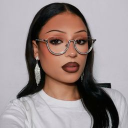 Sparkle Cateye Silver Glasses7