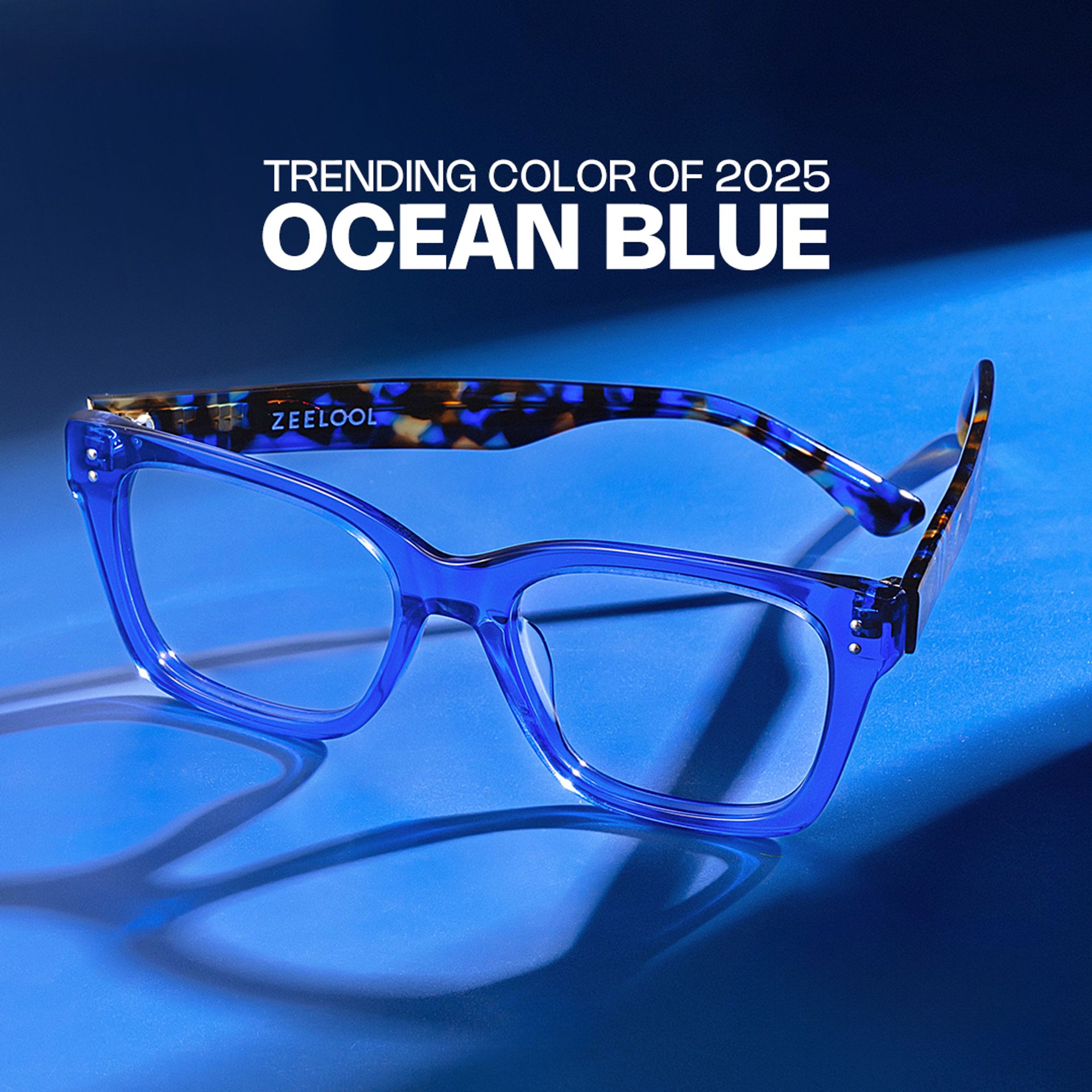 Gaydeh Transparent Blue Glasses With Rectangle Shape | ZEELOOL Canada0