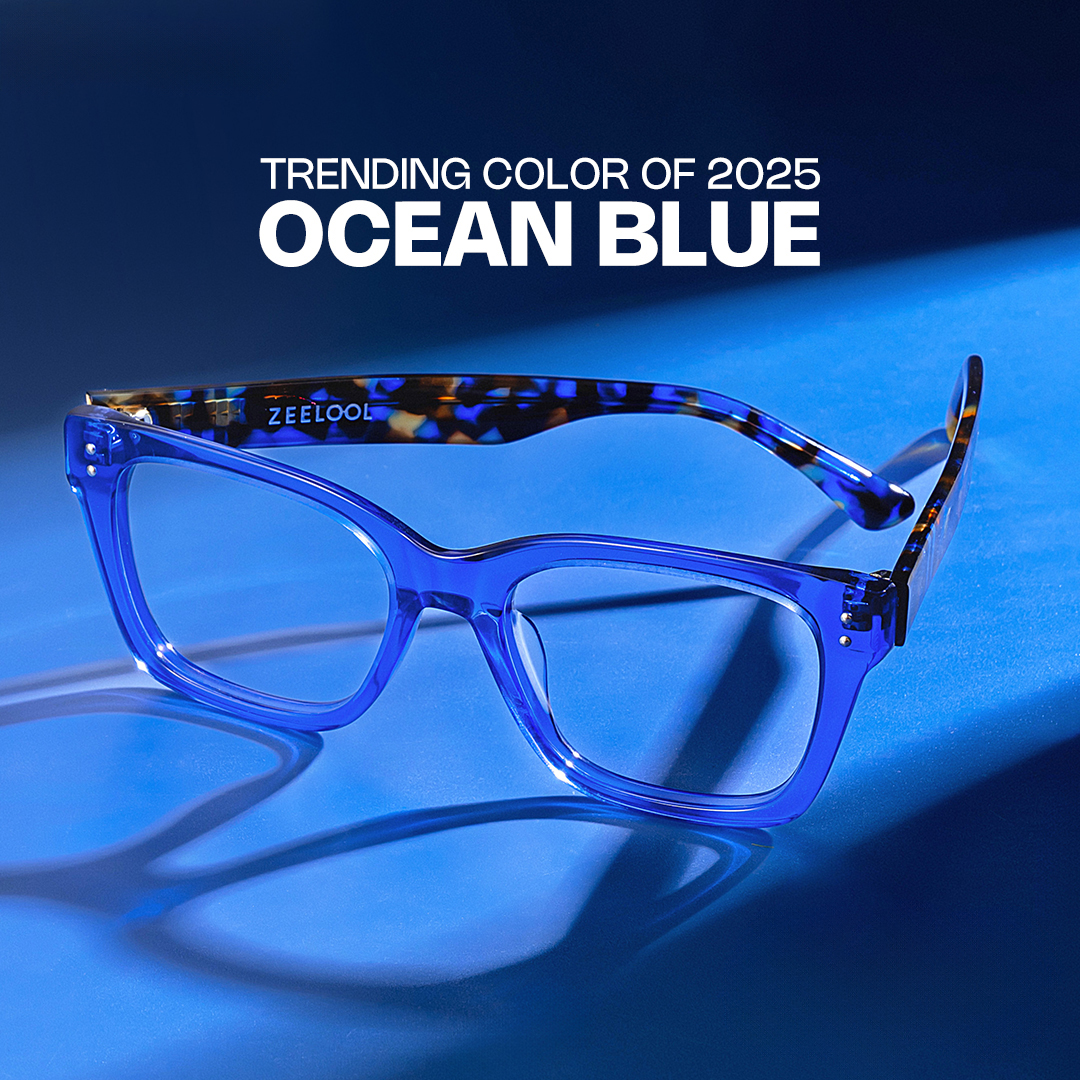 ZEELOOL Gaydeh Rectangle Blue Glasses