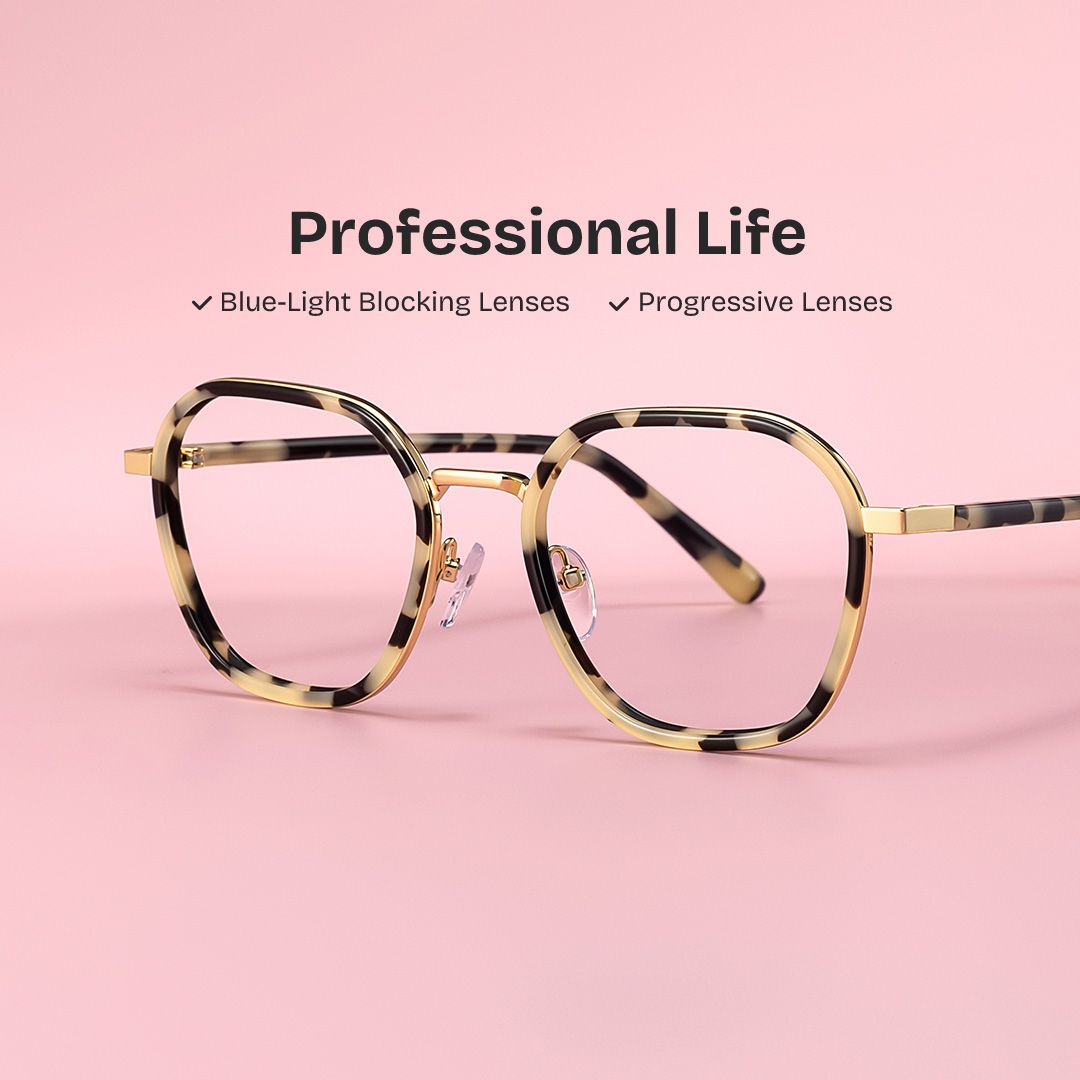 Mitchell Mixed Tortoise Frame Glasses with Geometric Shape | ZEELOOL Canada0