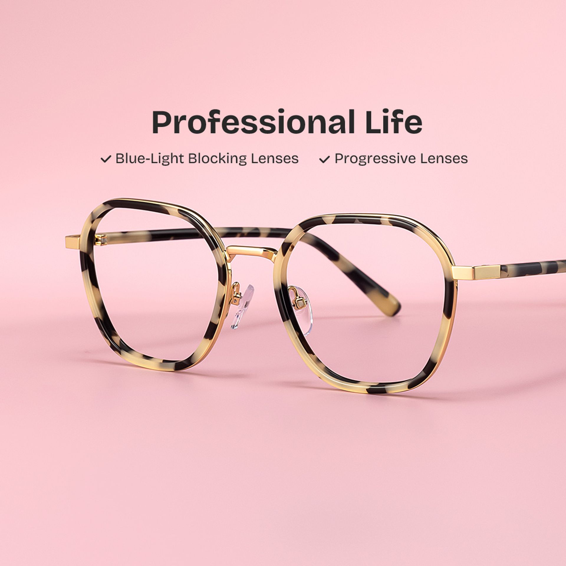 Mitchell Mixed Tortoise Frame Glasses with Geometric Shape | ZEELOOL Canada0