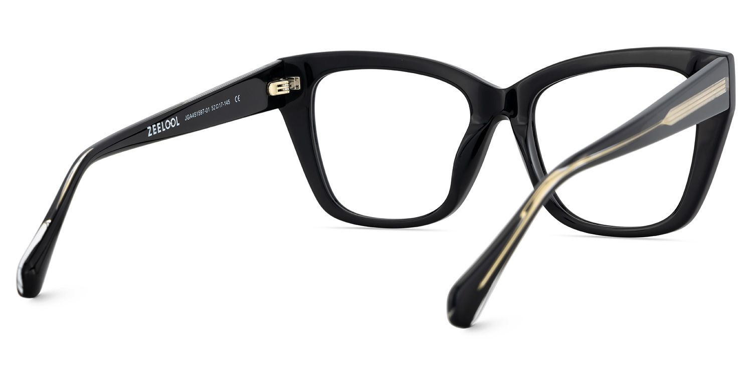 Tessia Black Square Glasses Women's Glasses| ZEELOOL Canada5