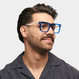 Matthews Blue Square Glasses1