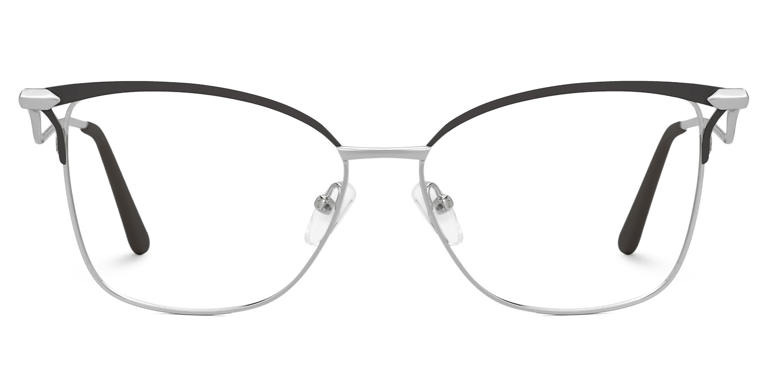 Square Frames For Women With Black And Silver Frame0