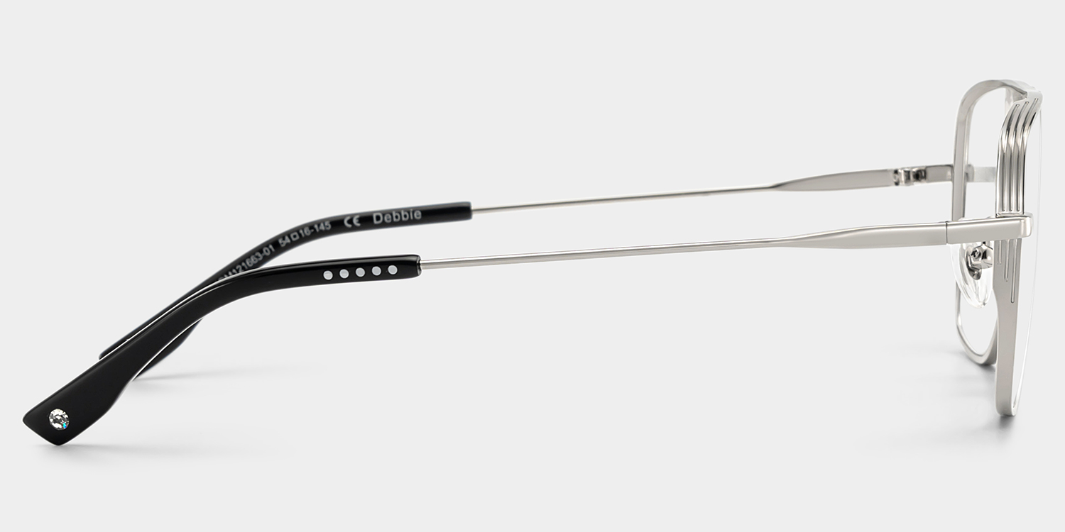 Angular rectangular aviators with a graphic edge.4