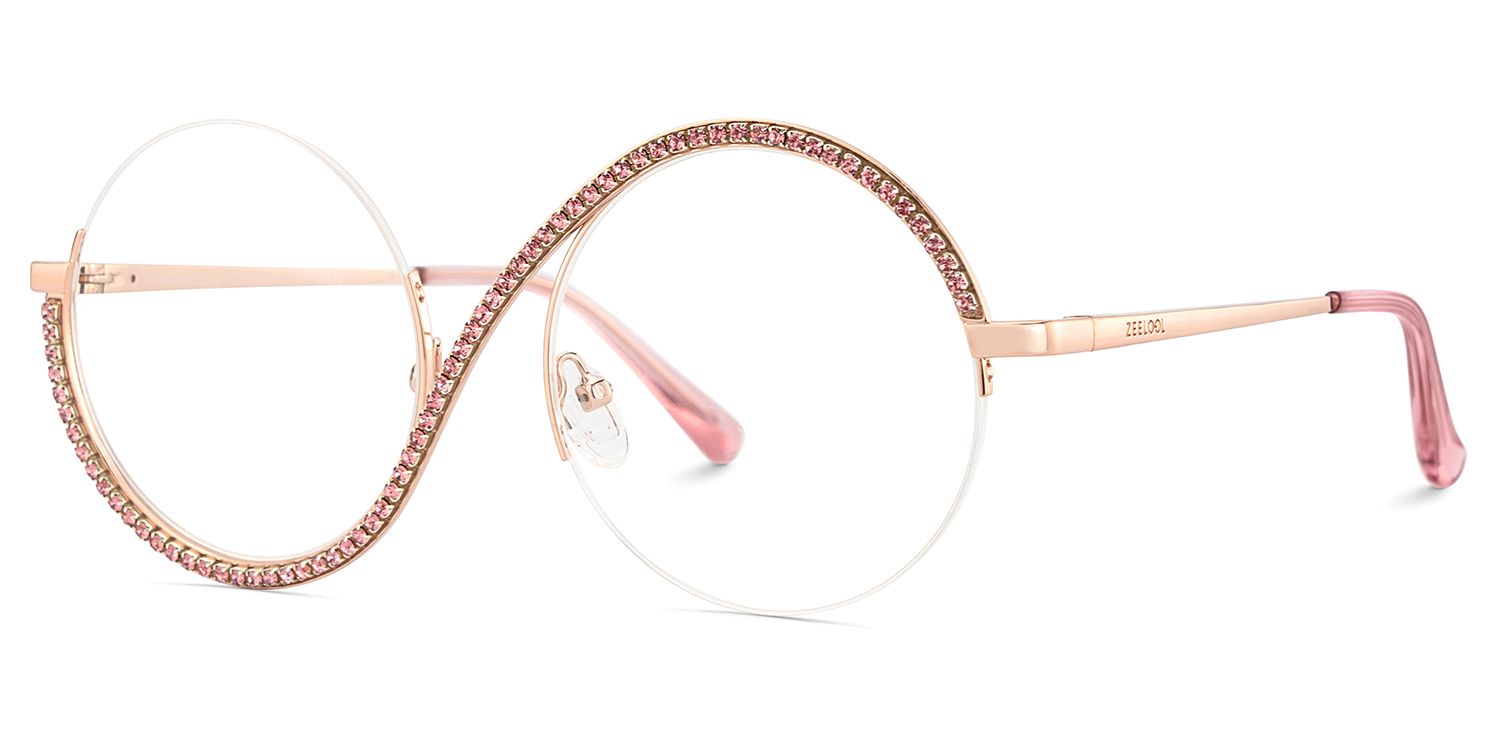 Women's Half Rim Glasses With Diamonds2