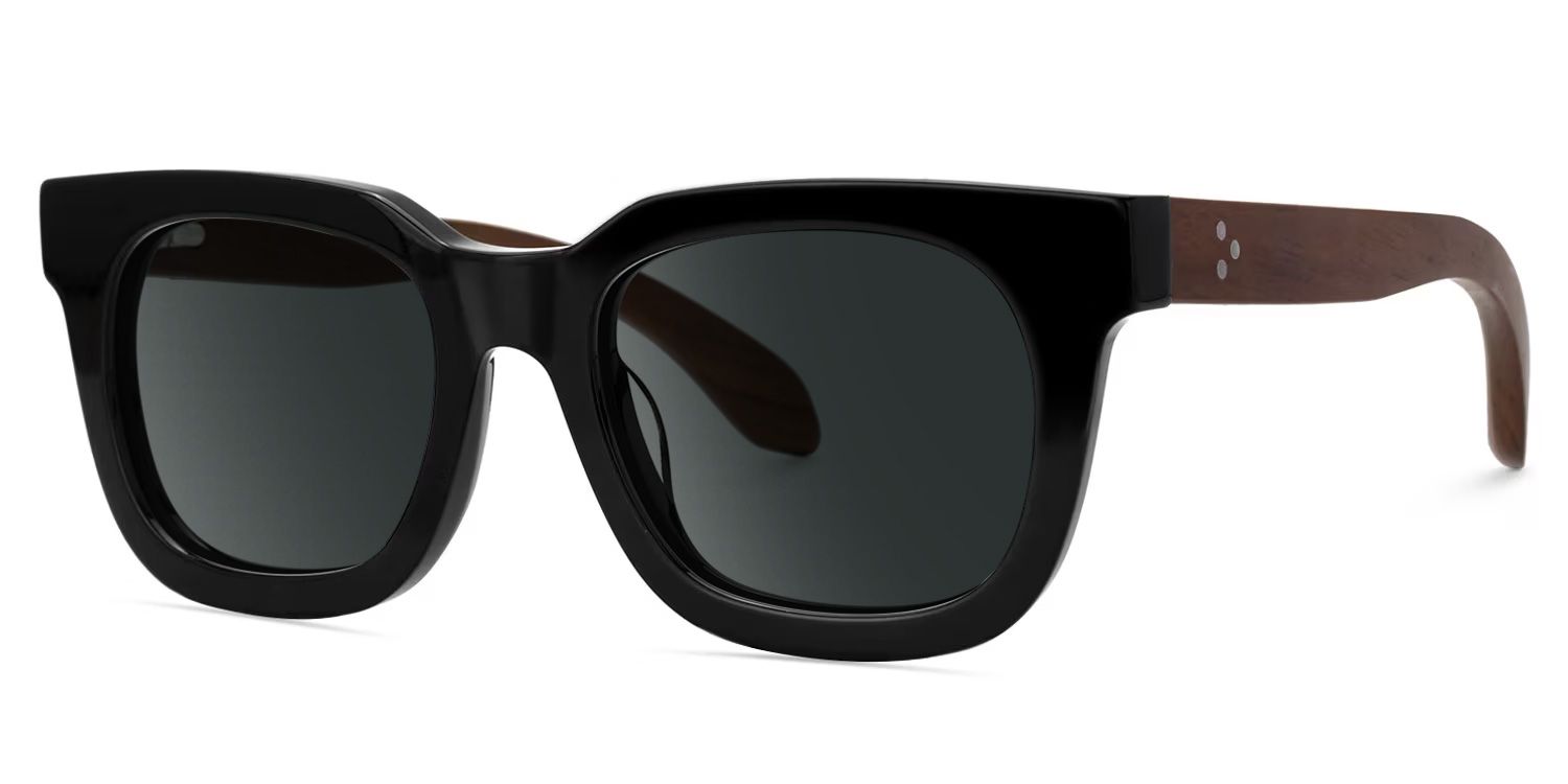 Sam Rectangle Wood Thick Frame Sunglasses for Men | ZEELOOL Canada1