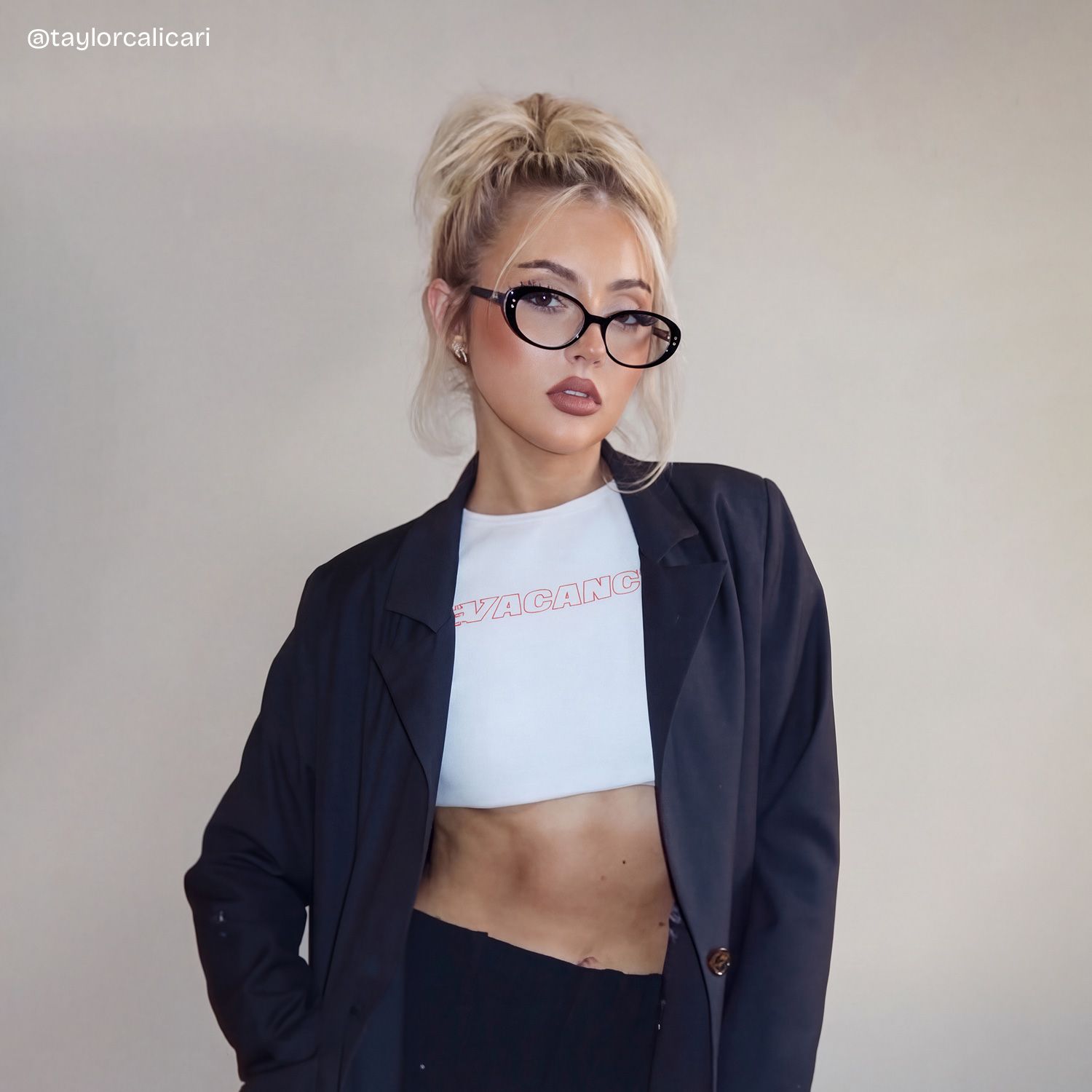 Lennon Black Oval Glasses | Retro Varsity Athleisure6