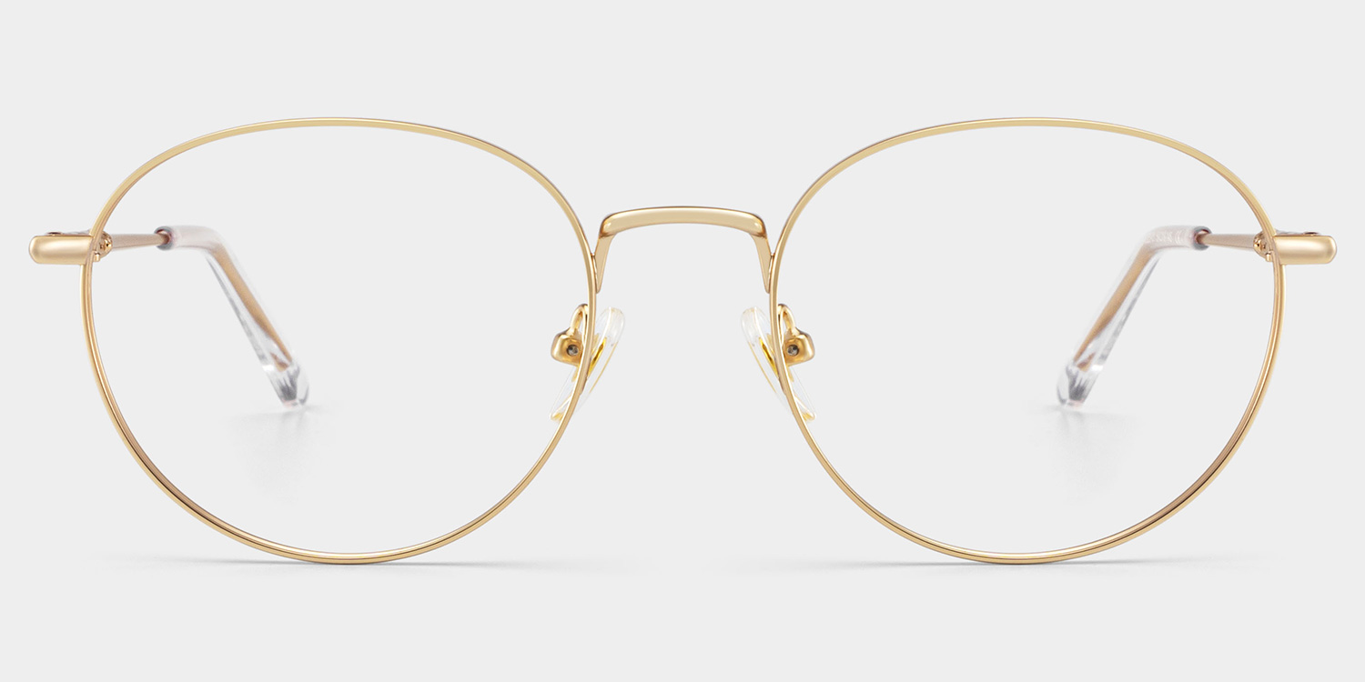 Ian Gold Frame Glasses with Round Frame Online | ZEELOOL1