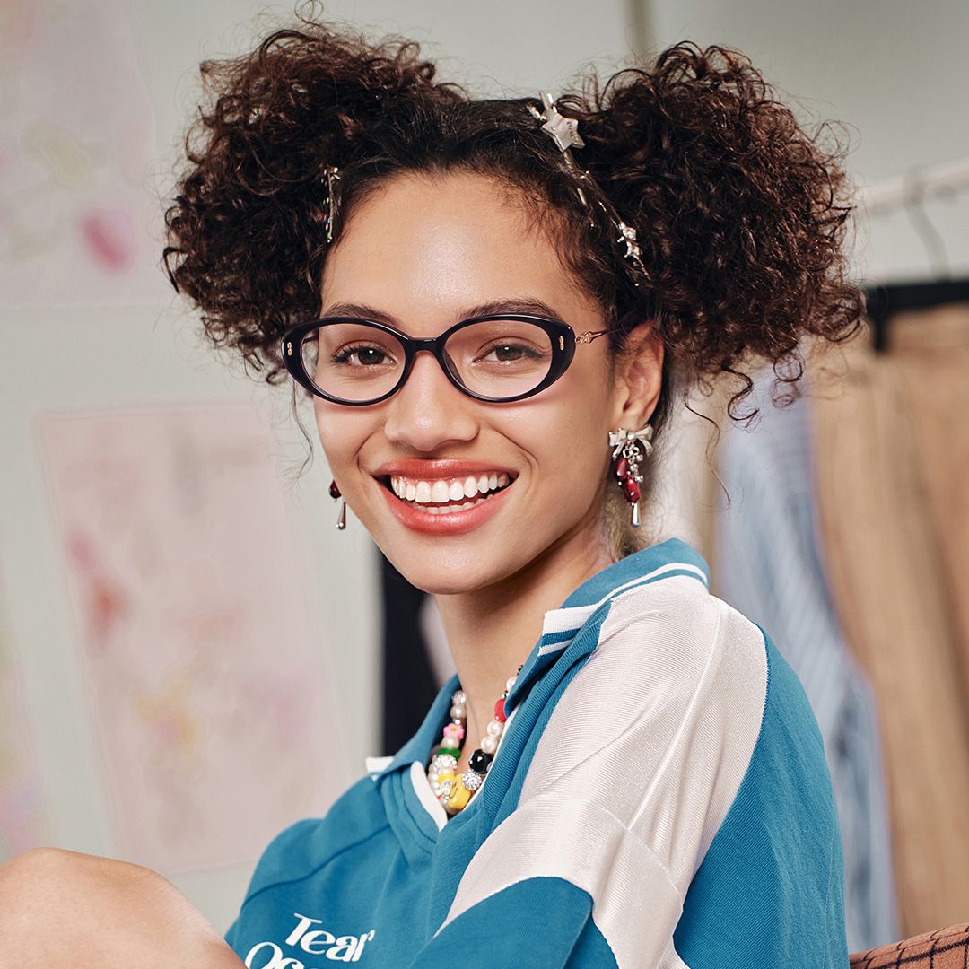 限定盤 GAGLE OVALL 2LP Blaire Black Frame Glasses with Oval Frame Online | ZEELOOL