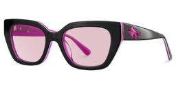 Flare Rectangle Black Sunglasses2