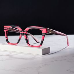 Sammi Square Pink Black Glasses0