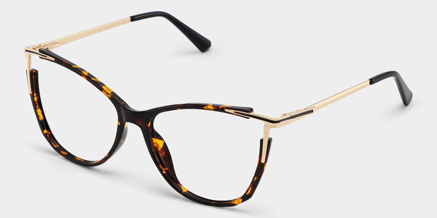 ゆりあ Yomary Cateye Tortoise Thin Frame Glasses | Zeelool