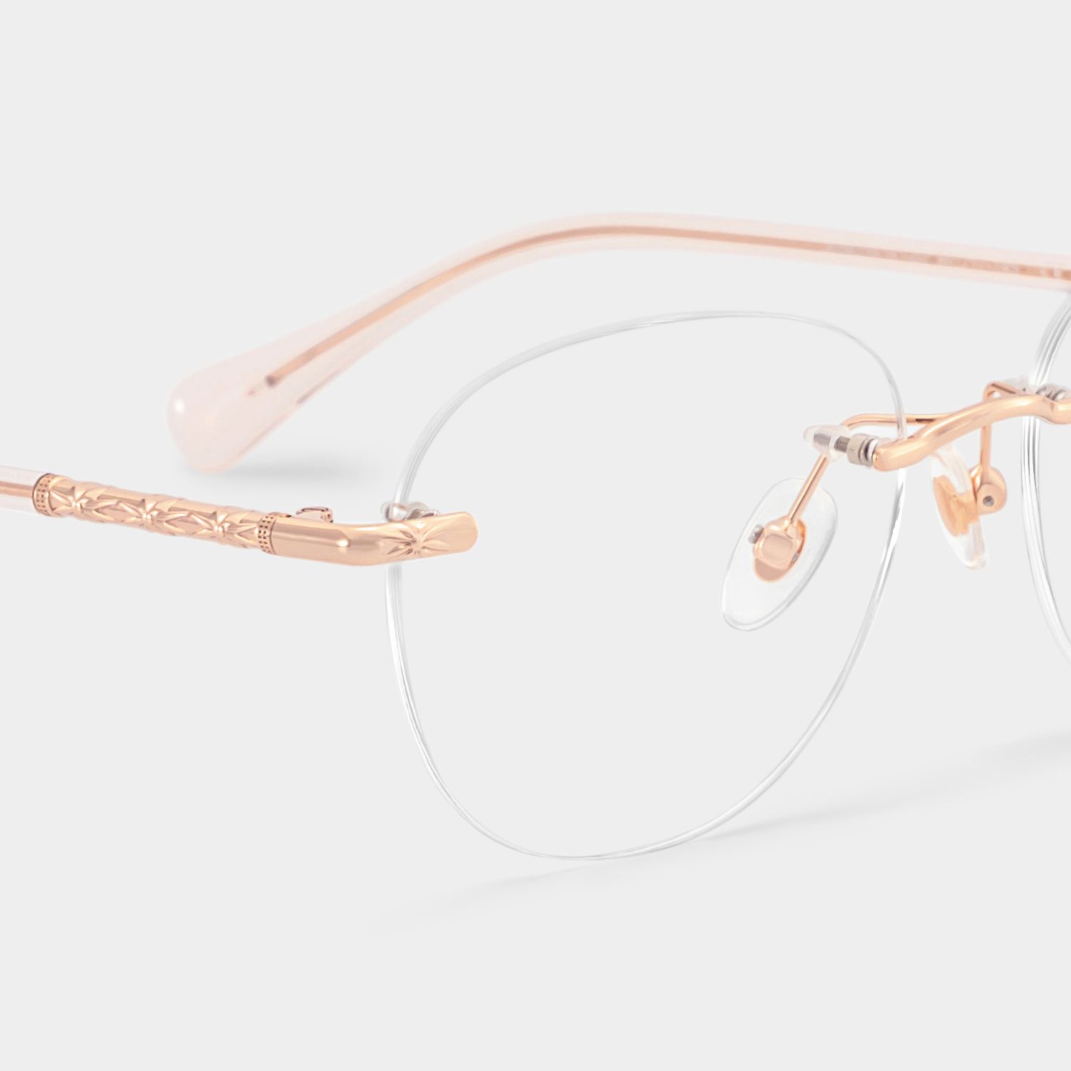 Jennifer Pink Gold Frame Glasses with Round Frame Online | ZEELOOL4