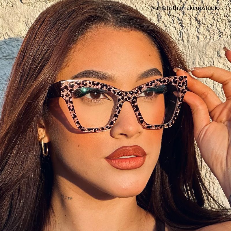 Designer Ansyah Cat Eye Leopard Print Frame Glasses9