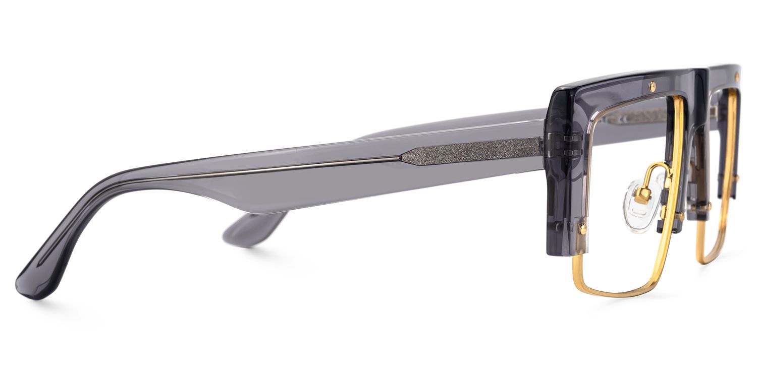 Maldonado Rectangle Grey Transparent Glasses | ZEELOOL Canada3