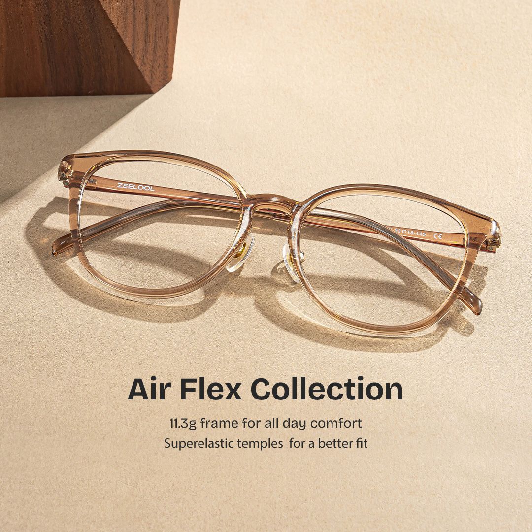 Amanda Ultra Lightweight Eyeglasses in Beige Frames | ZEELOOL CANADA0