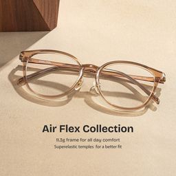 Amanda Rectangle Beige Glasses0