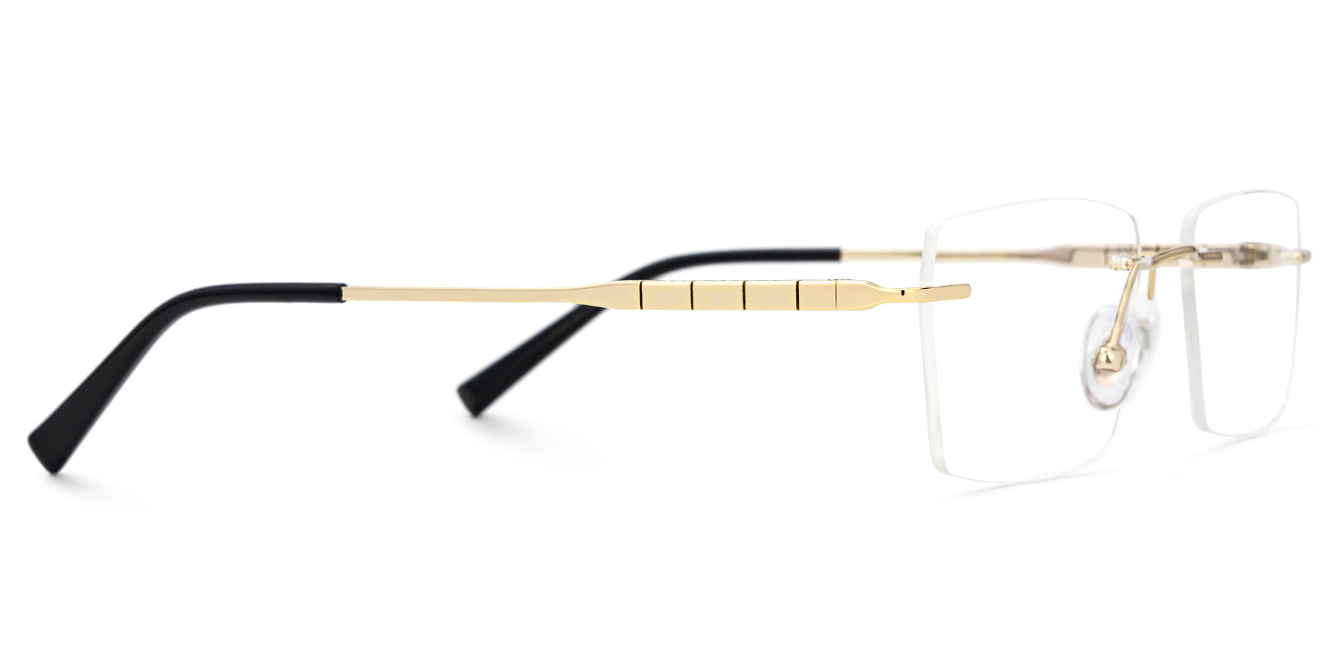 Dinny Rectangle Gold Frame Glasses | ZEELOOL Canada2