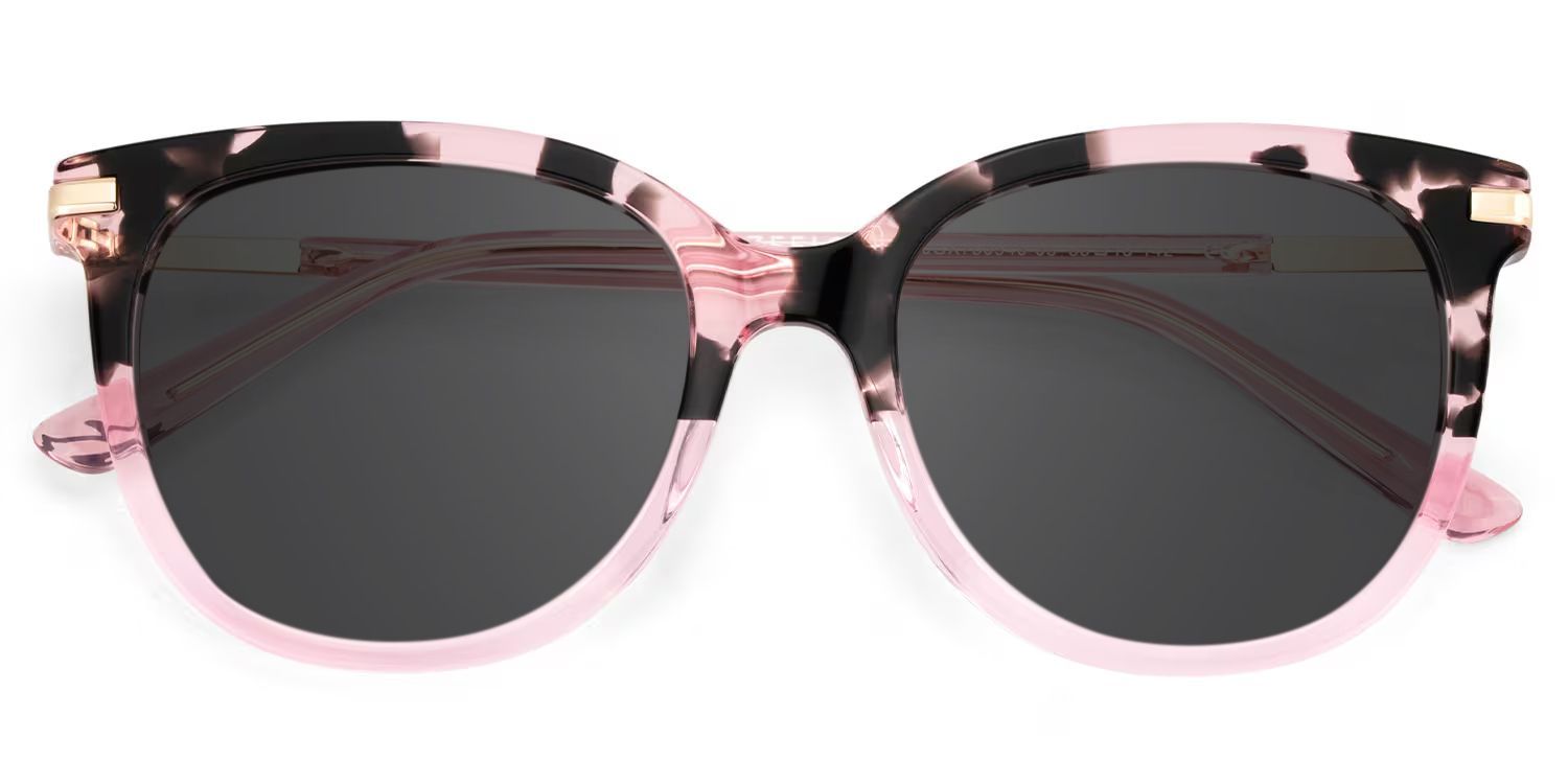 Mailyn Pink Tortoise Frame Sunglasses with Round Style | ZEELOOL CA1