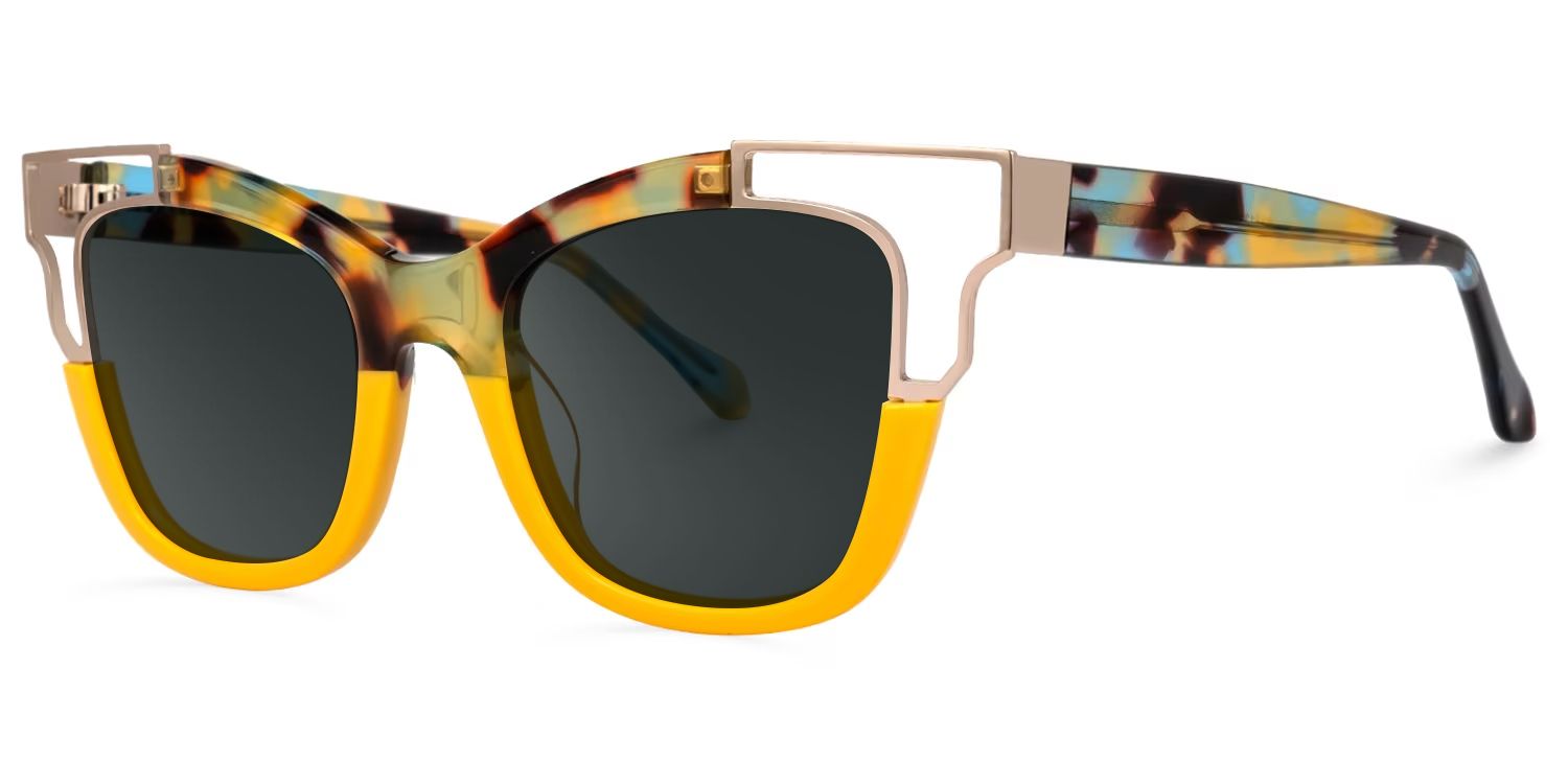 Rhoden Yellow Frame Sunglasses with Cat Eye Style | ZEELOOL CA1