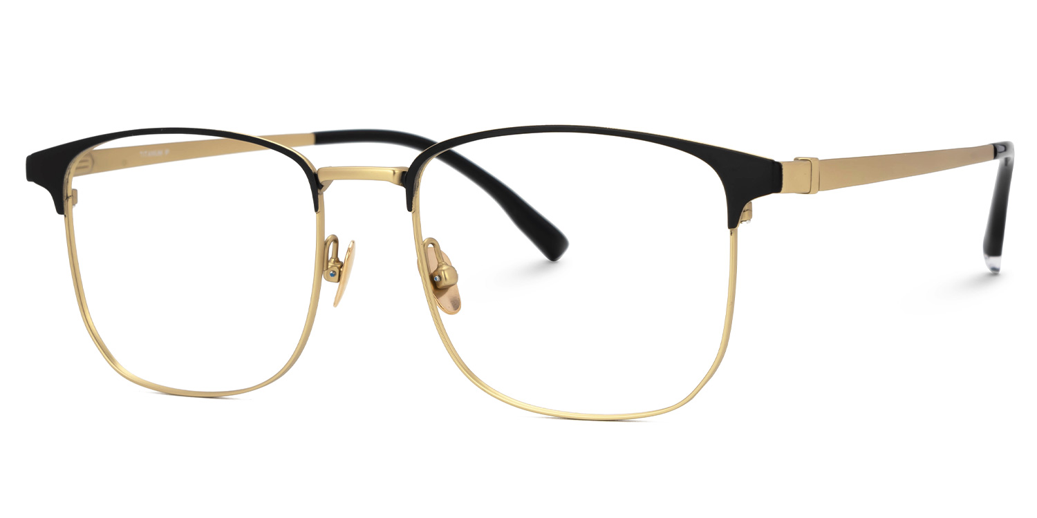 Rondon Titanium Rectangle Gold Frame Glasses | ZEELOOL Canada1