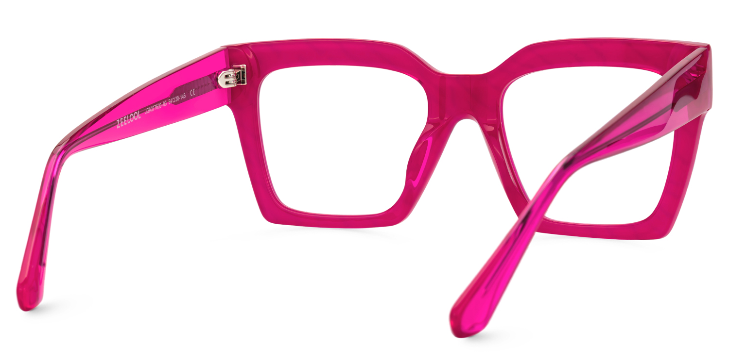 Morreen Square Hot Pink Zebra Glasses3