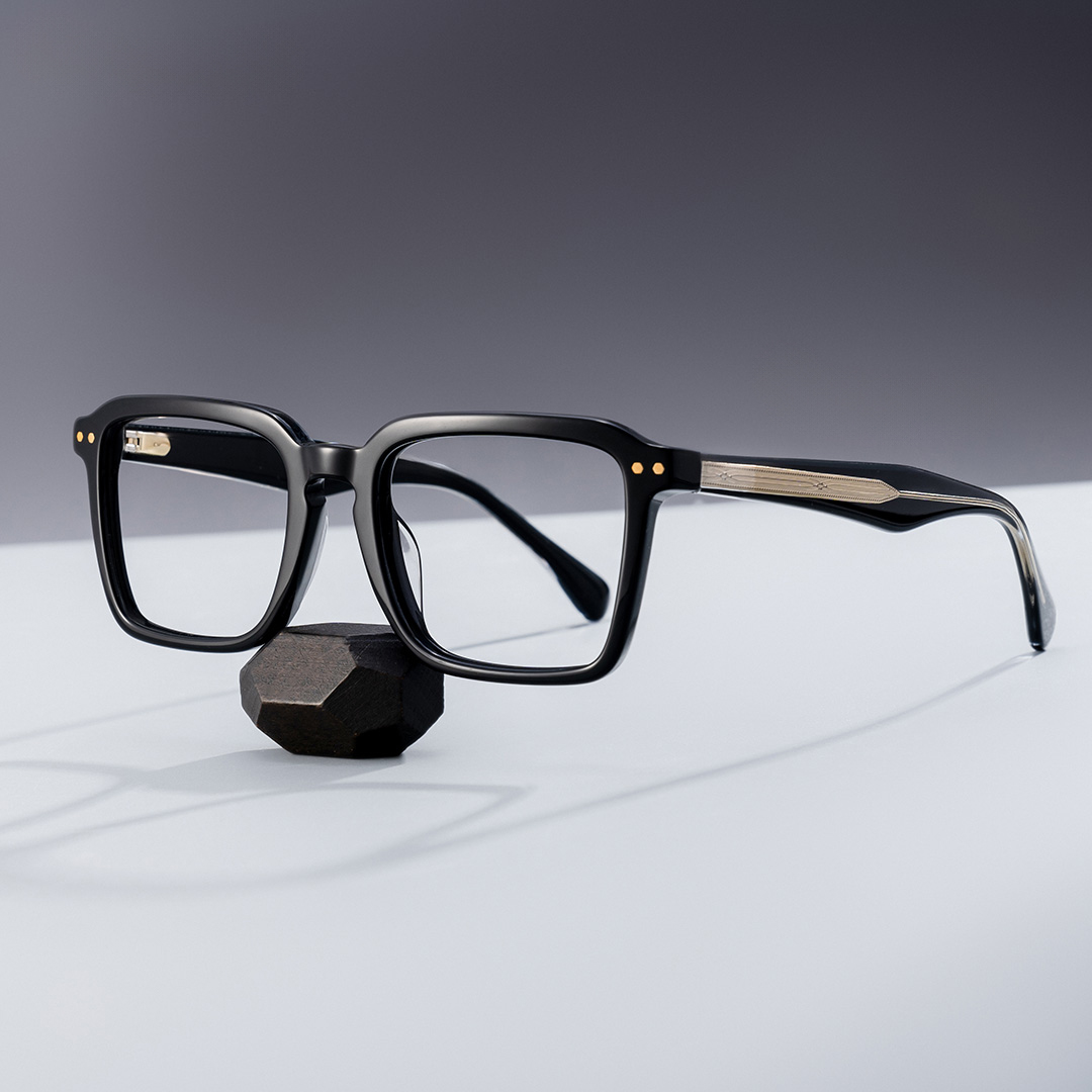 Vickerie Rectangle Black Glasses0