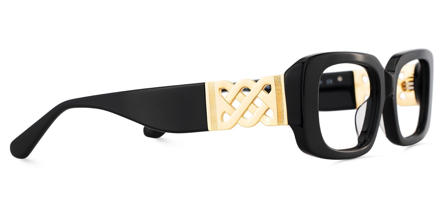 Jonas Rectangle Black Color Frame Glasses for Women | ZEELOOL Canada4