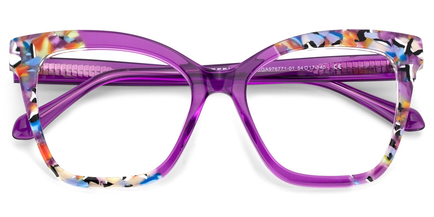 Chase Acetate Purple Frame Glasses with Butterfly Shape | ZEELOOL Canada2