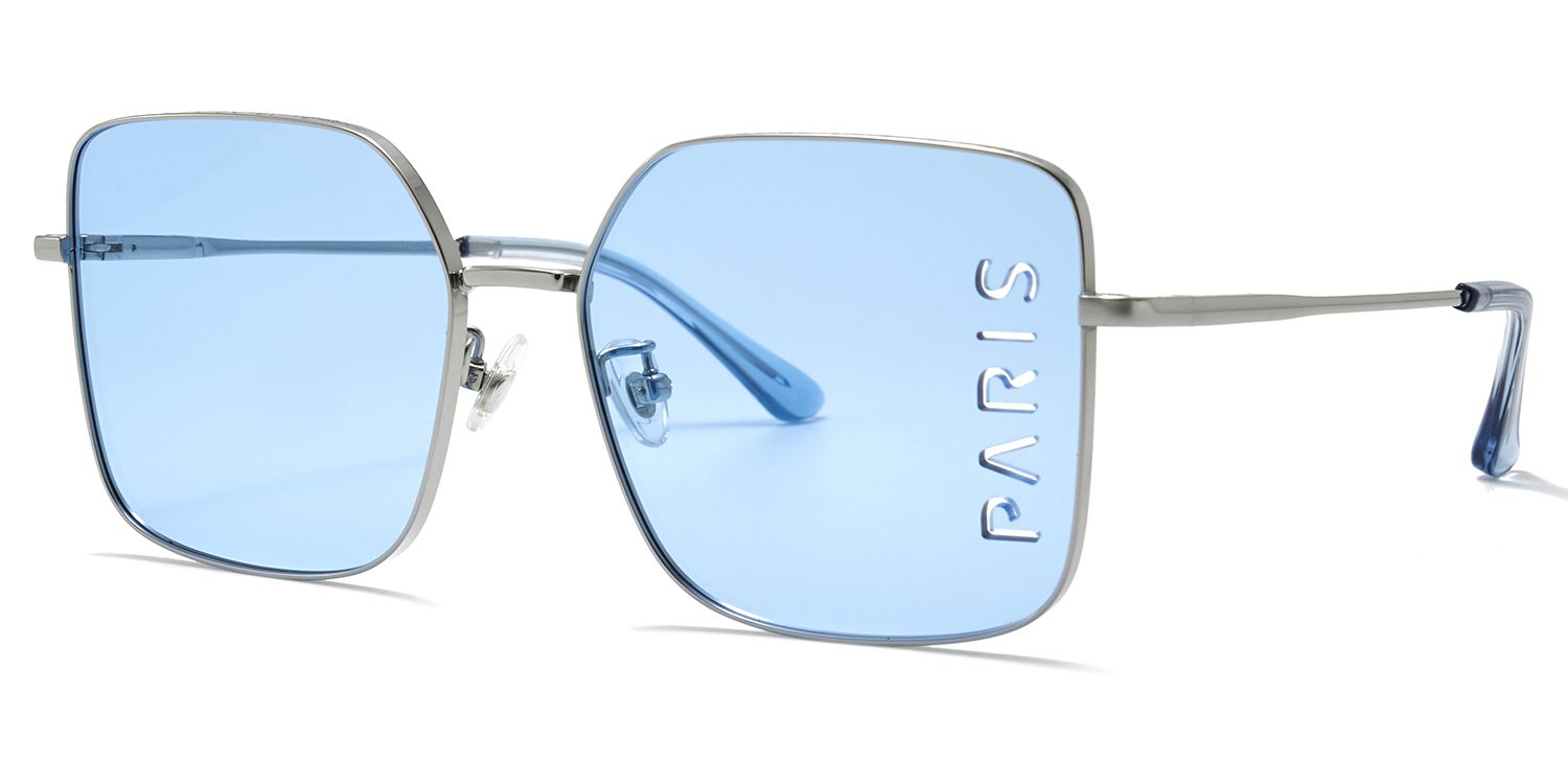 Millet Rectangle Blue Sunglasses for Women & Men | ZEELOOL CA1