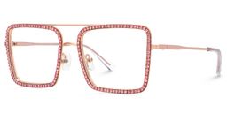 Diva Rose Gold Square Glasses3