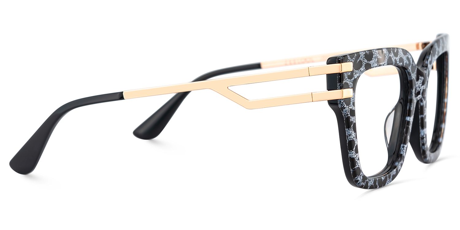 Square Cat-Eye Glasses With Gray Leopard4